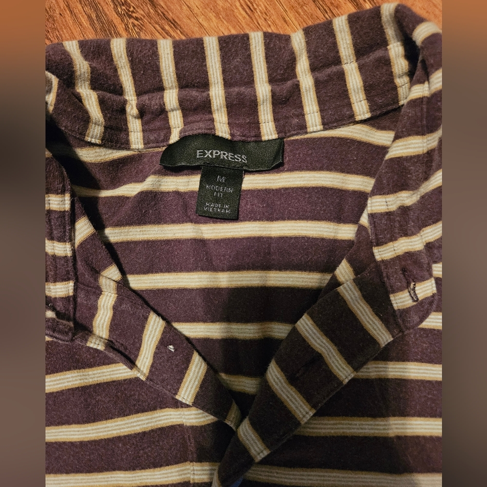 Express Brown Striped Shirt